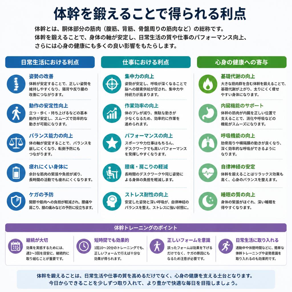 体幹を鍛えることのメリット